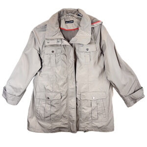 Steve Madden Women Size 1X Jacket Utility Full Zip Snap Buttons Military Pockets